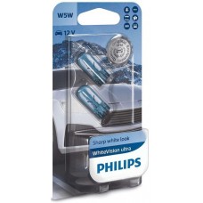 Лампа накаливания Philips W5W WhiteVision Ultra, 2шт/блістер Лампа накаливания Philips W5W WhiteVision Ultra, 2шт/блістер