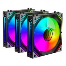 Корпусні вентилятори 2E GAMING Air Cool Magic Mirror ACF120MB-ARGB, 3x120мм, 2000rpm, 4pin PWM +5VARGB, 20.5dBa, чорний