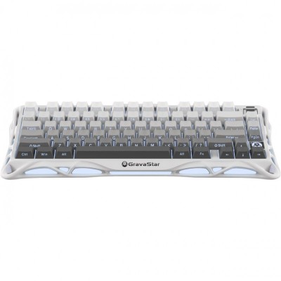 Клавіатура механічна GravaStar Mercury K1 80keys, GravaStar x Kailh Cheery Pink, EN/UKR, BT/WL/USB, білий