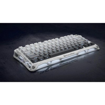Клавіатура механічна GravaStar Mercury K1 80keys, GravaStar x Kailh Cheery Pink, EN/UKR, BT/WL/USB, білий