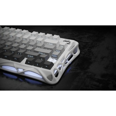 Клавіатура механічна GravaStar Mercury K1 80keys, GravaStar x Kailh Cheery Pink, EN/UKR, BT/WL/USB, білий