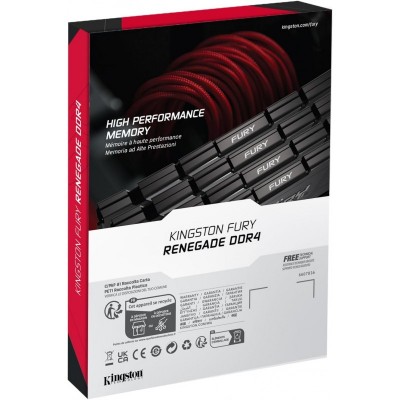 Пам'ять ПК Kingston DDR4 32GB KIT (16GBx2) 3600 FURY Renegade RGB Пам'ять ПК Kingston DDR4 32GB KIT (16GBx2) 3600 FURY Renegade RGB