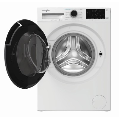 Пральна машина Whirlpool фронтальна, 7кг, 1200, A, 49.6см, дисплей, пара, інвертор, люк чорний, білий
