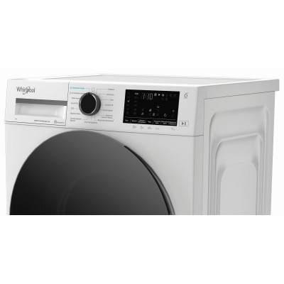 Пральна машина Whirlpool фронтальна, 7кг, 1200, A, 49.6см, дисплей, пара, інвертор, люк чорний, білий