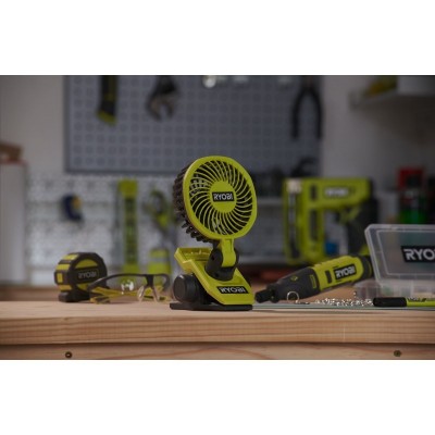 Вентилятор акумуляторний кліпса Ryobi USB Lithium RCF4-0 4В 3800об·хв обертання 325° поворот 180° 2 швидкості 0.29кг без АКБ та ЗП