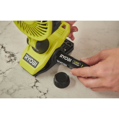 Вентилятор акумуляторний кліпса Ryobi USB Lithium RCF4-0 4В 3800об·хв обертання 325° поворот 180° 2 швидкості 0.29кг без АКБ та ЗП