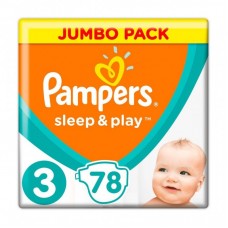 Підгузок Pampers Sleep & Play Midi Розмір 3 (6-10 кг), 78 (8001090669094) Підгузок Pampers Sleep & Play Midi Розмір 3 (6-10 кг), 78 (8001090669094)