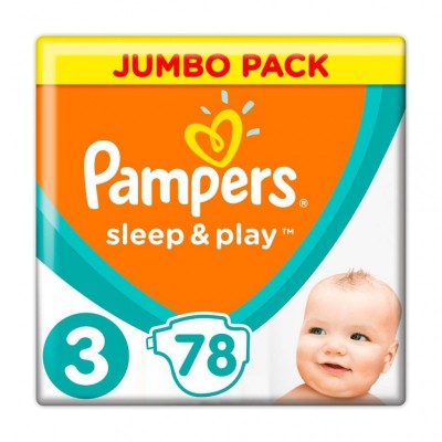 Подгузник Pampers Sleep & Play Midi Размер 3 (6-10 кг), 78 шт (8001090669094)