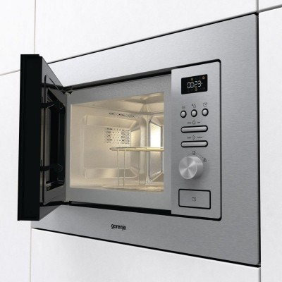 Піч Gorenje BM201AG1X мікрохвильова, вбудовувана, 20л, 800Вт, гриль, дисплей, нерж