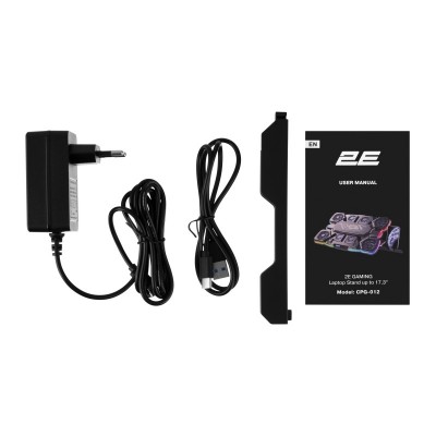 Підставка для ноутбука 2E GAMING CPG-012, до 17.3", 1xUSB-C, LCD/semiconductor cooling pad, RGB, чорний