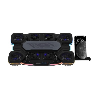 Підставка для ноутбука 2E GAMING CPG-012, до 17.3", 1xUSB-C, LCD/semiconductor cooling pad, RGB, чорний