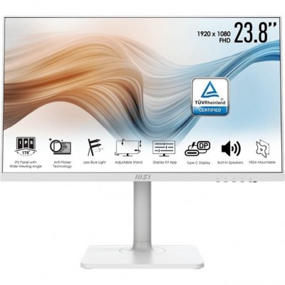 Монітор MSI 23.8&quot; Modern MD241PW HDMI, USB-C, MM, IPS, 75Hz, sRGB 106%, Pivot, White