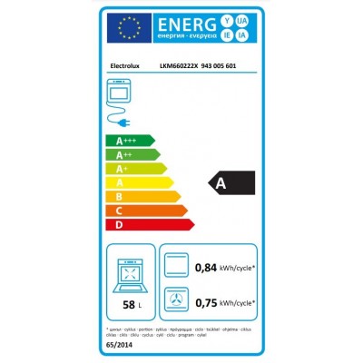 Плита Electrolux комбінована 3 газ + 1 електро, 58л, 60x60см, дисплей, конвекція, пара, нерж