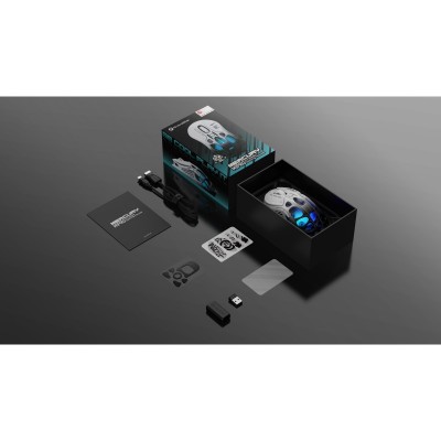Миша GravaStar Mercury M1 Pro, BT/WL/USB-A, RGB, чорно-білий