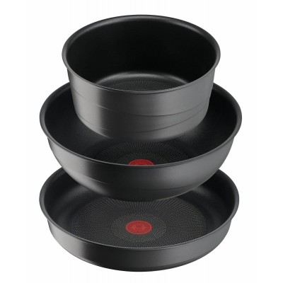 Набір посуду Tefal Ingenio Inspiration, 6 предметів, алюміній, скло, бакеліт, чорний Набір посуду Tefal Ingenio Inspiration, 6 предметів, алюміній, скло, бакеліт, чорний