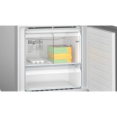 Холодильник Bosch з верxн. мороз., 186x70x80, xолод.відд.-375л, мороз.відд.-105л, 2дв., A+, NF, нерж