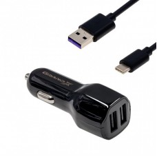 Зарядний пристрій Grand-X 2,1A, 12-24V, 2USB + cable USB -> TypeC, Cu, 1m (CH-26TC) Зарядний пристрій Grand-X 2,1A, 12-24V, 2USB + cable USB -> TypeC, Cu, 1m (CH-26TC)