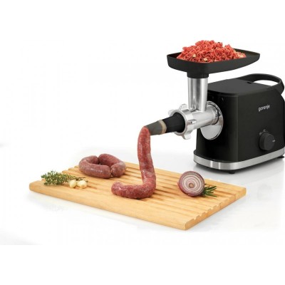 М'ясорубка Gorenje, 1800Вт, 2.1кг/хв, 2 решітки, насадка для ковбас, пластик/метал, чорний