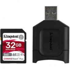 Карта пам'яті Kingston 32GB SDHC class 10 UHS-I U3 React Plus + USB-кардридер (MLPR2/32GB) Карта пам'яті Kingston 32GB SDHC class 10 UHS-I U3 React Plus + USB-кардридер (MLPR2/32GB)