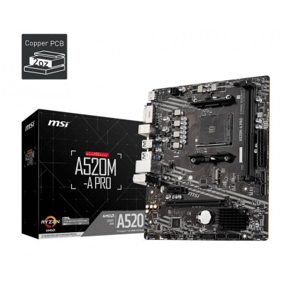 Материнcька плата MSI A520M-A PRO sAM4 A520 2xDDR4 HDMI DVI mATX