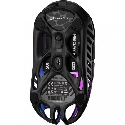 Миша GravaStar Mercury X Pro, 8K, BT/WL/USB-A, RGB, чорний Миша GravaStar Mercury X Pro, 8K, BT/WL/USB-A, RGB, чорний