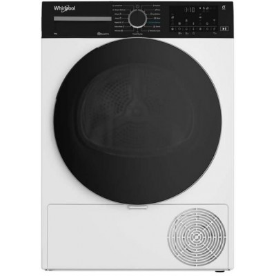 Сушильна машина Whirlpool тепловий насос, 8кг, A+++, 60см, дисплей, люк чорний, білий