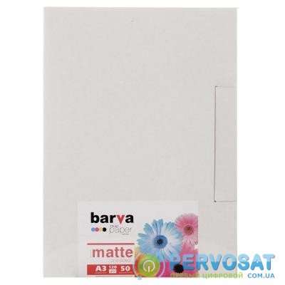 Бумага BARVA А3, 120 g/m2, matt, 50арк (A120-253)