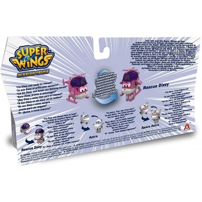 Ігровий набір Super Wings Transform-a-bots, 4 фігурки-трансформери, Діззі рятувальник, Зої , Астра, Астро