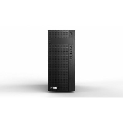 Корпус 2E ALFA (E185) MidT, 2xUSB2.0, 1xUSB3.0, сталь (бічна панель), без БЖ, чорний