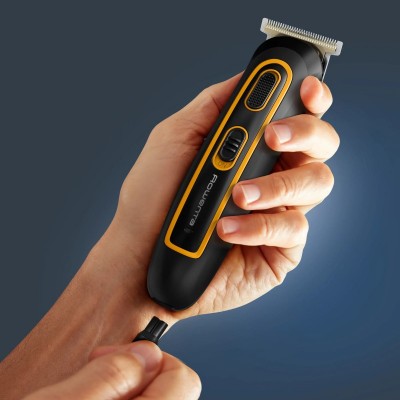 Тример Rowenta Sport Collection, для голови, носа, вух і тіла, мережа+акум., роторний мотор, насадок-8, чохол, титан.напил., чорно-жовтий Тример Rowenta Sport Collection, для голови, носа, вух і тіла, мережа+акум., роторний мотор, насадок-8, чохол, титан.напил., чорно-жовтий