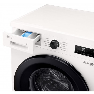 Пральна машина LG фронтальна, 7кг, 1200, A+++, 44см, дисплей, пара, інвертор, білий