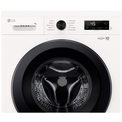 Пральна машина LG фронтальна, 7кг, 1200, A+++, 44см, дисплей, пара, інвертор, білий