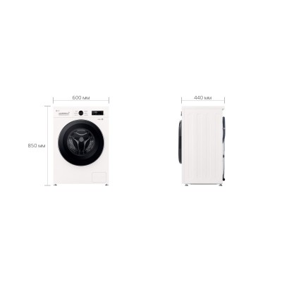 Пральна машина LG фронтальна, 7кг, 1200, A+++, 44см, дисплей, пара, інвертор, білий