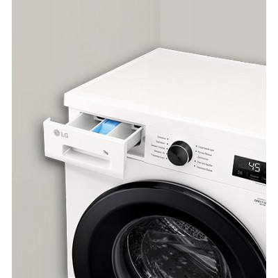 Пральна машина LG фронтальна, 7кг, 1200, A+++, 44см, дисплей, пара, інвертор, білий