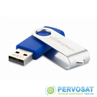 USB флеш накопитель eXceleram 8GB P1 Series Silver/Blue USB 2.0 (EXP1U2SIBL08)
