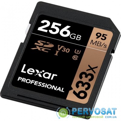 Карта памяти Lexar 256GB SDXC class 10 UHS-I U3 V30 633x Professional (LSD256CB633)