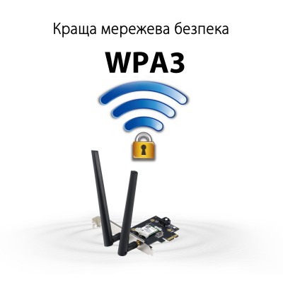 WiFi-адаптер ASUS PCE-AXE5400 Bluetooth 5.2 PCI Express WPA3 OFDMA MU-MIMO