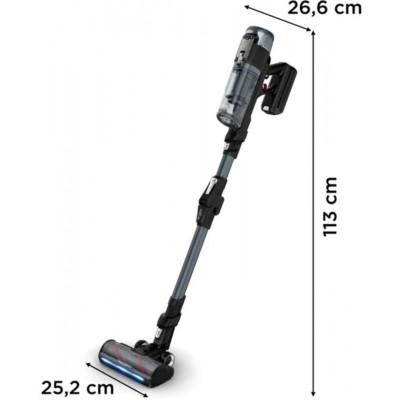 Пилосос Rowenta безпровідний X-Force Flex 16.60 Animal, 315Вт, вологе прибирання, конт пил -0.65л, автон. робота до 120хв, HEF system 99,9%, чорно-сірий