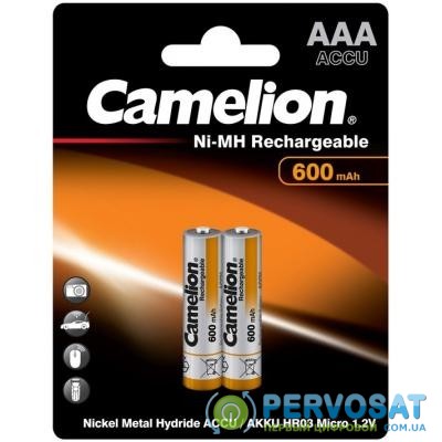Аккумулятор Camelion AAA 600mAh Ni-MH R03 * 2 (NH-AAA600BP2)