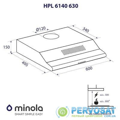 Вытяжка кухонная MINOLA HPL 6140 BR 630