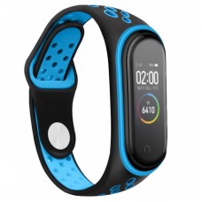 Ремінець до фітнес браслета BeCover Nike Style для Xiaomi Mi Smart Band 5 Black-Blue (705150) Ремінець до фітнес браслета BeCover Nike Style для Xiaomi Mi Smart Band 5 Black-Blue (705150)