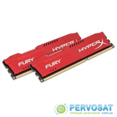 Модуль памяти для компьютера DDR3 16Gb (2x8GB) 1600 MHz HyperX Fury Red Kingston Fury (ex.HyperX) (HX316C10FRK2/16)