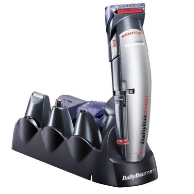 Набір для стрижки Babyliss, для голови, вусів, бороди,носа і тіла, мережа+акум., насадок-10, сріблястий
