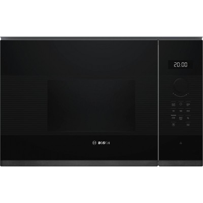 Мікрохвильова піч Bosch вбудована, 20л, електр. керув., 800Вт, дисплей, чорний/нержавіюча сталь