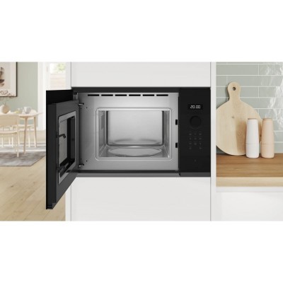 Мікрохвильова піч Bosch вбудована, 20л, електр. керув., 800Вт, дисплей, чорний/нержавіюча сталь