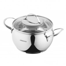 Каструля Ardesto Gemini Liguria, скляна кришка, 3.0 л, нержавіюча сталь Каструля Ardesto Gemini Liguria, скляна кришка, 3.0 л, нержавіюча сталь