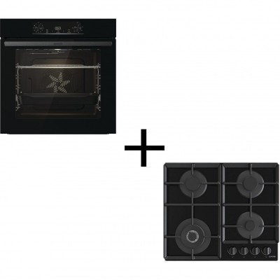 Комплект Gorenje (духовка електрична BO6735E05B + поверхня газова на склі GTW641EB), 743549, чорн