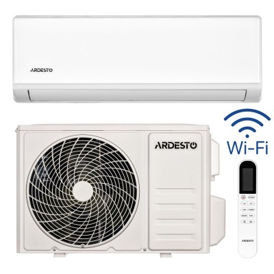 Кондиціонер Ardesto CoolSmart 20м2 інвертор 7000BTU 2.0кВт A/A -15°С Wi-Fi R32 білий