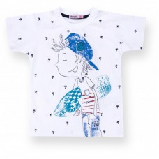 Футболка дитяча Haknur з хлопчиком в кепці (879-116B-beige) Футболка дитяча Haknur з хлопчиком в кепці (879-116B-beige)