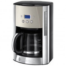 Кавоварка Russell Hobbs крапельна Luna Stone, 1.5л, мелена, LED-дисплей, підігрів чашок, чорно-сріблястий Кавоварка Russell Hobbs крапельна Luna Stone, 1.5л, мелена, LED-дисплей, підігрів чашок, чорно-сріблястий